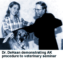Dr. DeHaan with a companion animal